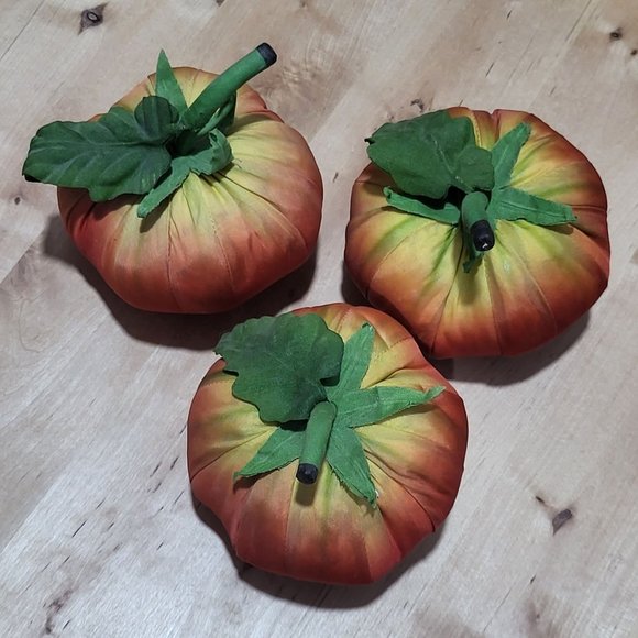 VTG Tomato Fruit Cloth Silk Fabric Set of 3 - Picture 3 of 12